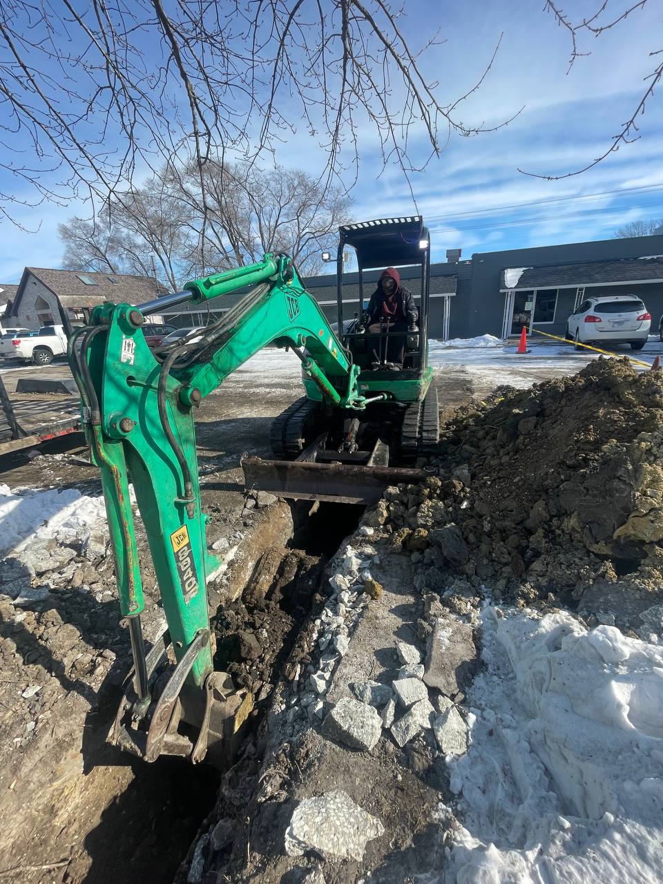 French drain and yard drainage install in central Illinois — Brohez Trucking LLC