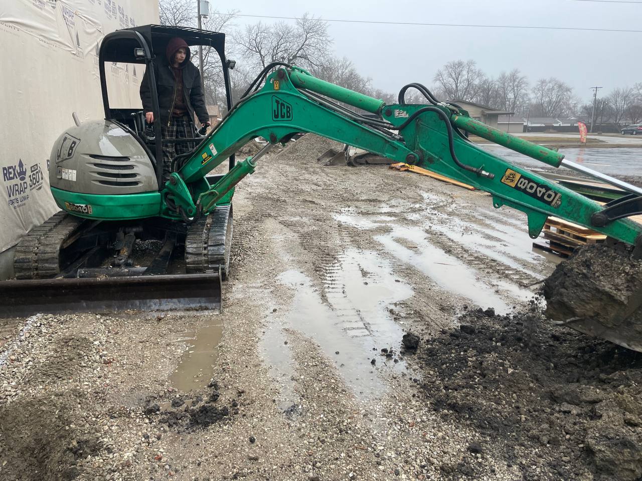 Trenching a drainage line in central Illinois — Brohez Trucking LLC